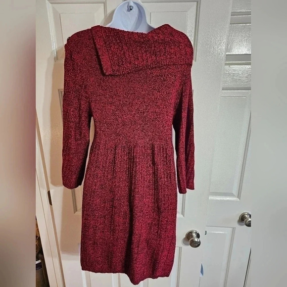 Style & Co Women’s XL Burgundy Cowl Neck Tunic Sweater Dress Pockets Cozy Fall - Picture 7 of 9